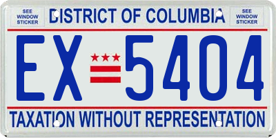 DC license plate EX5404