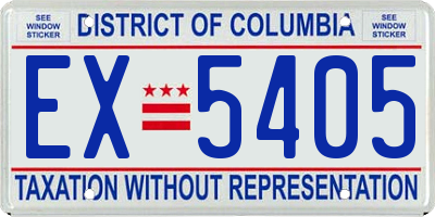 DC license plate EX5405