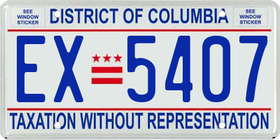 DC license plate EX5407