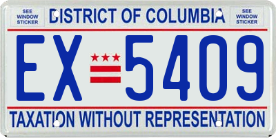 DC license plate EX5409