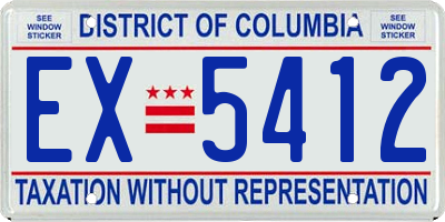 DC license plate EX5412