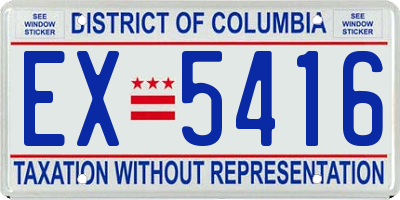 DC license plate EX5416