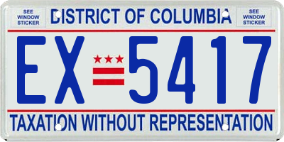 DC license plate EX5417