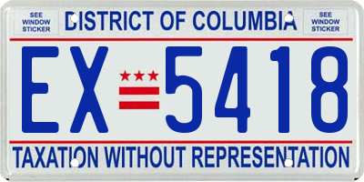 DC license plate EX5418
