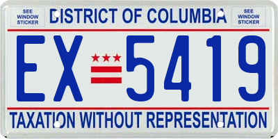 DC license plate EX5419