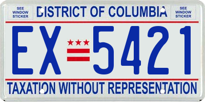 DC license plate EX5421