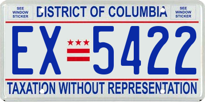 DC license plate EX5422