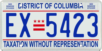 DC license plate EX5423