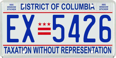 DC license plate EX5426