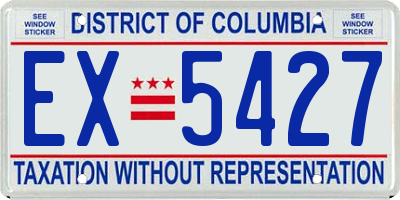 DC license plate EX5427