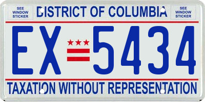 DC license plate EX5434