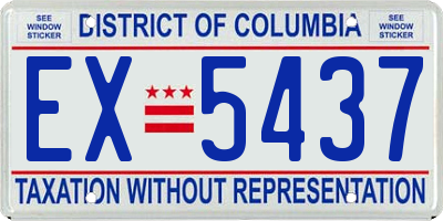 DC license plate EX5437