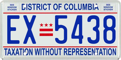 DC license plate EX5438