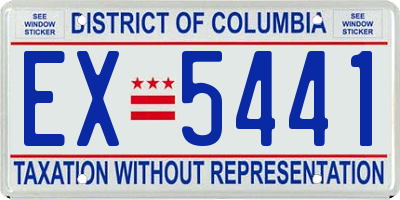 DC license plate EX5441