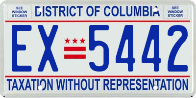 DC license plate EX5442