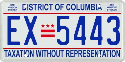 DC license plate EX5443