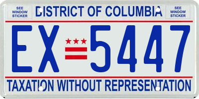DC license plate EX5447