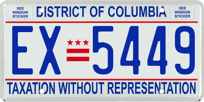 DC license plate EX5449