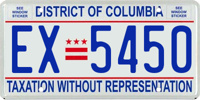 DC license plate EX5450