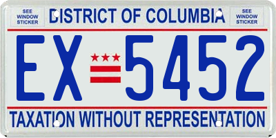 DC license plate EX5452