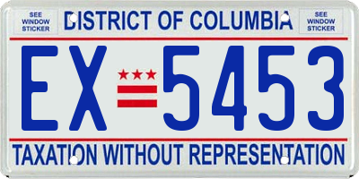 DC license plate EX5453