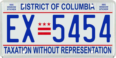 DC license plate EX5454