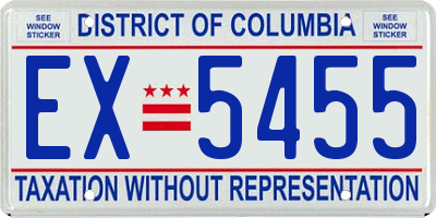 DC license plate EX5455