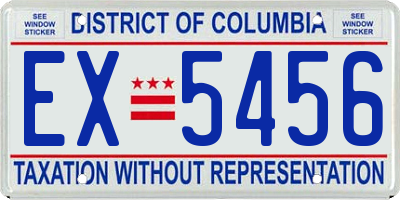 DC license plate EX5456