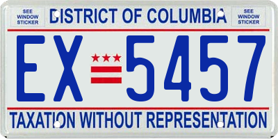 DC license plate EX5457