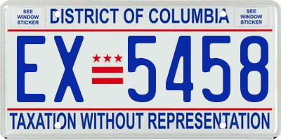 DC license plate EX5458
