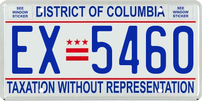 DC license plate EX5460