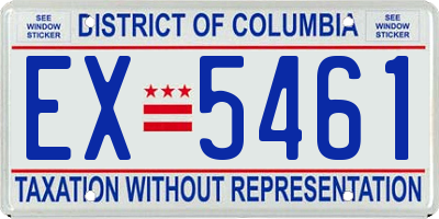 DC license plate EX5461