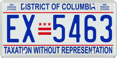 DC license plate EX5463