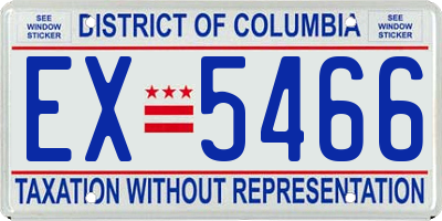 DC license plate EX5466