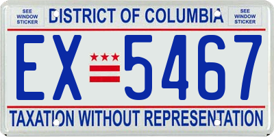 DC license plate EX5467