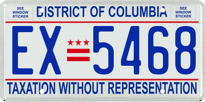 DC license plate EX5468
