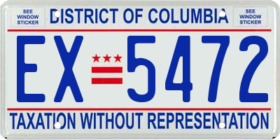 DC license plate EX5472