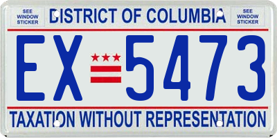 DC license plate EX5473