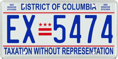 DC license plate EX5474