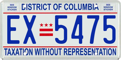 DC license plate EX5475