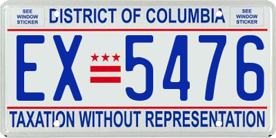 DC license plate EX5476