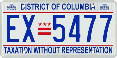 DC license plate EX5477