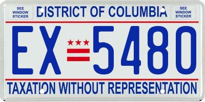 DC license plate EX5480