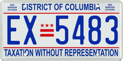DC license plate EX5483