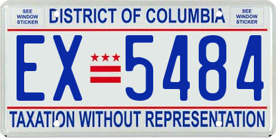 DC license plate EX5484