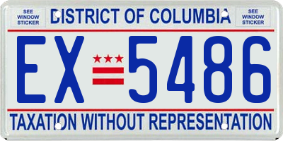 DC license plate EX5486