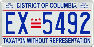 DC license plate EX5492