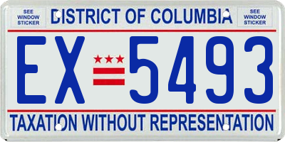 DC license plate EX5493