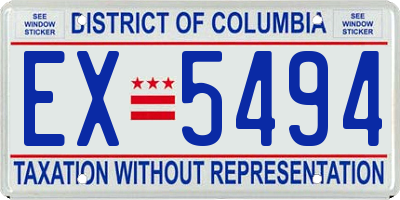 DC license plate EX5494
