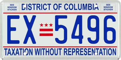 DC license plate EX5496